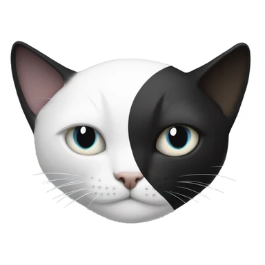 Black cat and white cat like yin yang sticker