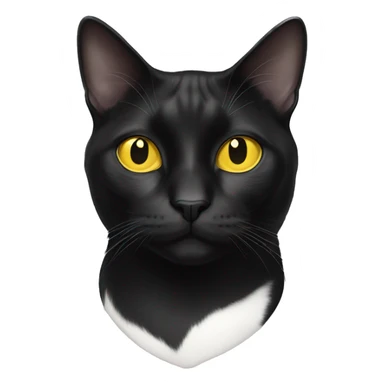 Tuxedo cat with yellow eyes only white on the chest sticker