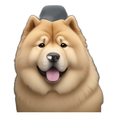 Chow chow in a tesla sticker