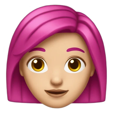 White girl with a magenta hair sticker