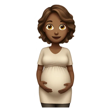 Brown hair girl pregnant  sticker