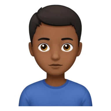 Dark brown boy, with short black cool hair, black eyes sticker
