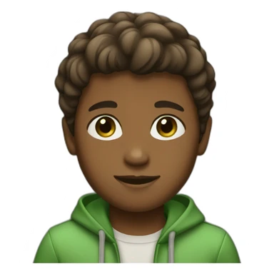 boy with brown skin color and green eyes and brown stylish hair sticker