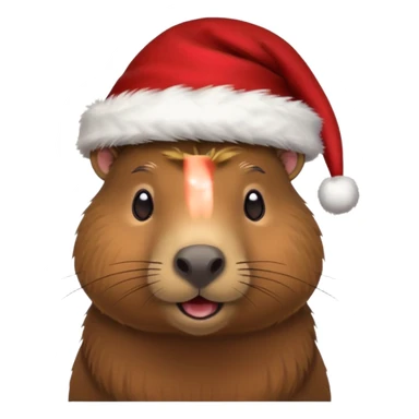Asme un capivara con gorrito de navidad sticker