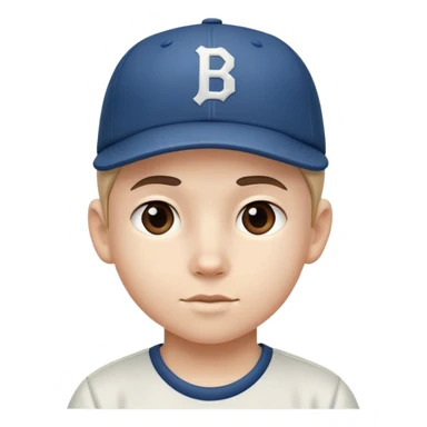 boy wear  backwards baseball cap sticker