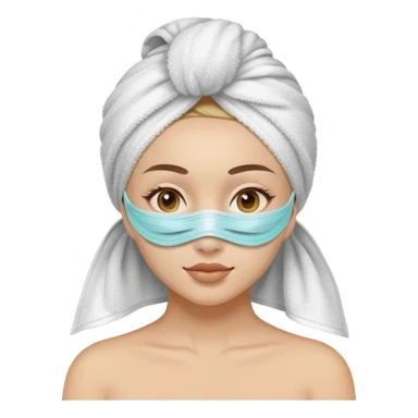 Chica con mascarilla y una tualla en la cabeza sticker