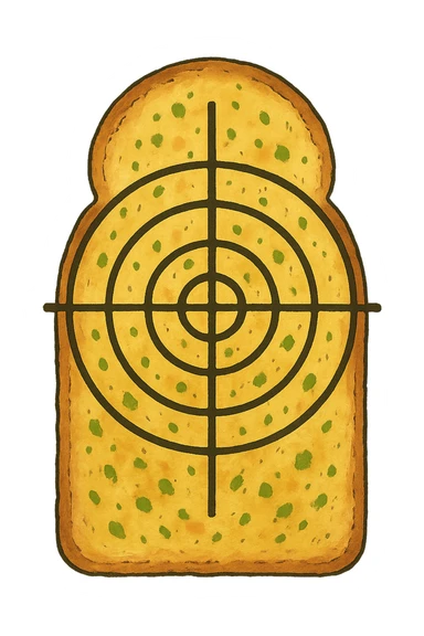 A standard target range silhouette poster except it’s garlic bread  sticker