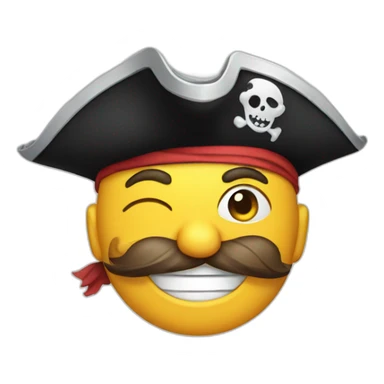 a happy pirate head sticker