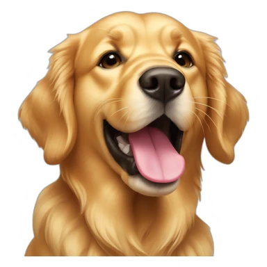 Golden retriever with a black spot on tongue sticker