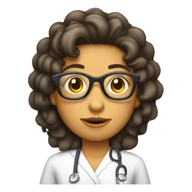 chica con pelo rizado y gafas vestida de enfermera sticker