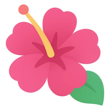 hibiscus flower, minimal flat icon, bold colors, no outline sticker