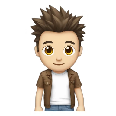 white male adult, Dark Brown Spikey Hair, Pokemon T-Shirt, Blue Jeans, Converse shoes sticker