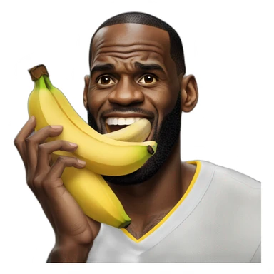 Lebron James eating a banana sticker