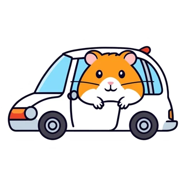 Hamster in a car sticker