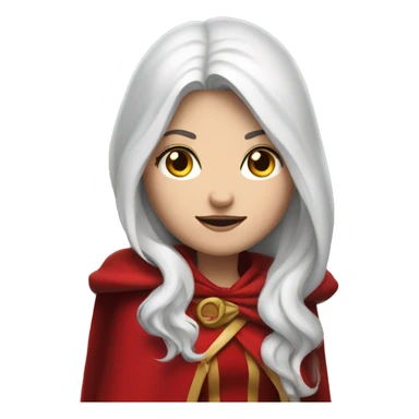 The white girl with white hair in the red cape and red hood. sticker