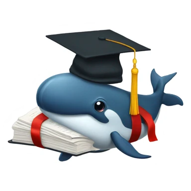 A whale with a scholar degree  sticker