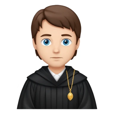 Man Judge with bluw eyes and brown hair  sticker