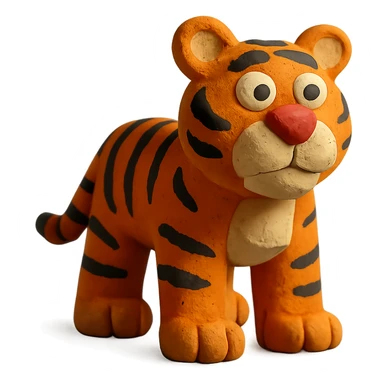 claymation style tiger sticker