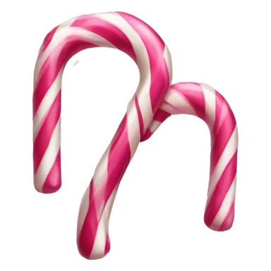 pink and white striped candy cane sticker