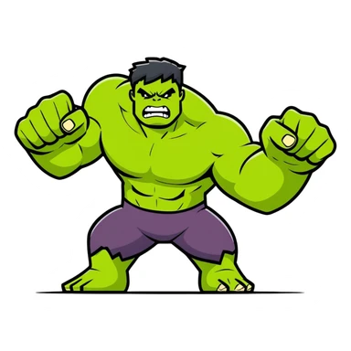 hulk superhero smashing sticker
