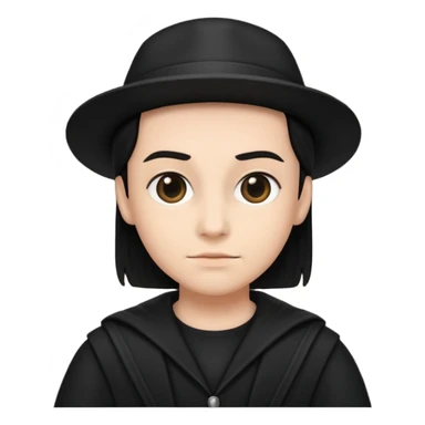 time traveler in black clothes sticker