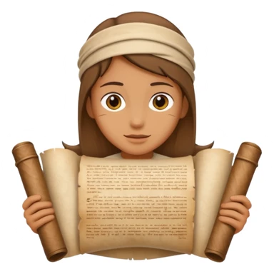 person with old scroll judgment. sticker