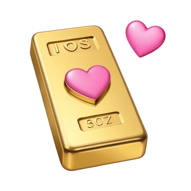 gold bar in pink, with a heart sticker