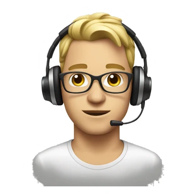 white young producer with headphones sticker