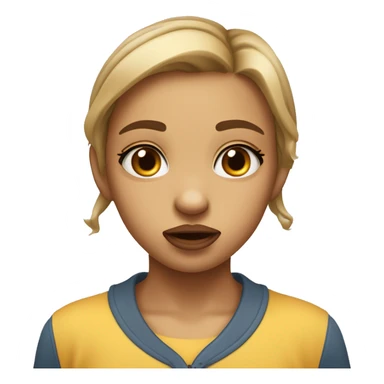 Girl with a pouty lip, wide puppy eyes, and slightly tilted head, expressing a playful yet genuine ‘please’ or begging expression.” sticker