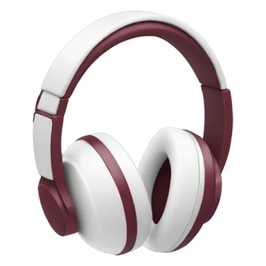 White headphones with maroon bow sticker