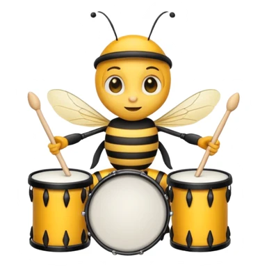 drum player bee sticker