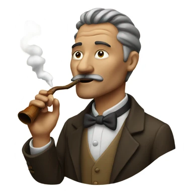 Man smoking pipe sticker