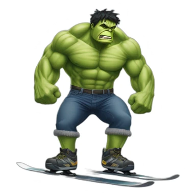 Hulk qui fait du ski alpin sticker