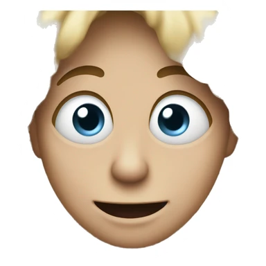 slightly going crazy with a twitching eye and smile sticker