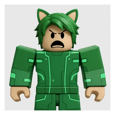 Edit the character in the original Roblox style with an angry expression, keeping the original Roblox style and background. sticker