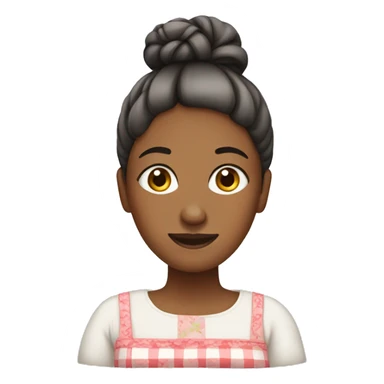 woman with bun and housedress sticker