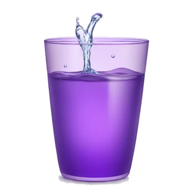 splashing glass of water in a shiny purple cup sticker