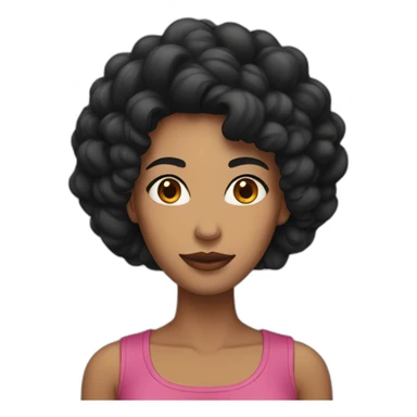 Women with big forhead and black hair sticker