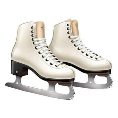 An icon featuring a pair of elegant figure skates resting on scratched, worn ice. In the background, cheering spectators fill the stands of a grand stadium, creating a vibrant atmosphere. Transparent background highlights the essence of figure skating performance sticker