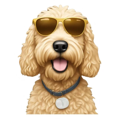 Golden doodle with sunglasses sticker