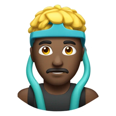 Serious guy with snorkel sticker