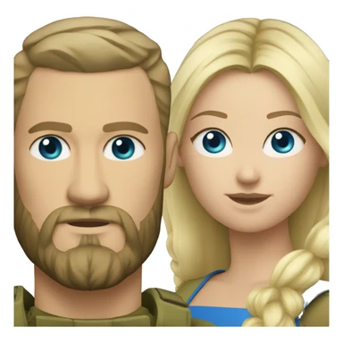 ukrainian military man with blonde with a beard and blue eyes who looks like ragnar lodbrok sticker