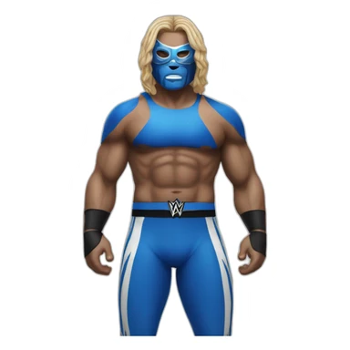 WWE Wrestler with Mask, but his outfit is blue sticker