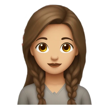 Brown hair girl with Kyrgyzstan flag sticker