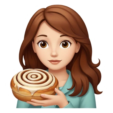 lady- long hair- cinnamon roll sticker