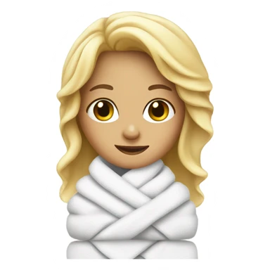 pretty blonde girl with bath towel sticker