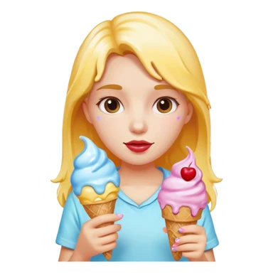 girl holding ice cream sticker