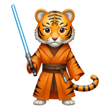 Tiger jedi knight with lightsaber sticker