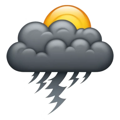 angry Thunderstorm Cloud, grey sticker