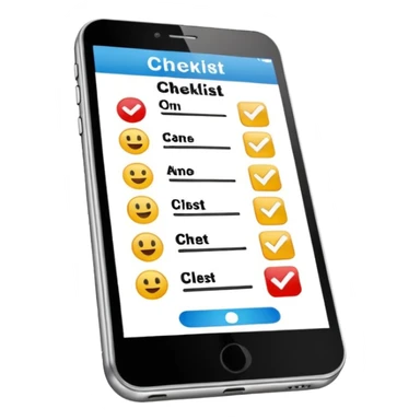 checklist on a phone screen sticker